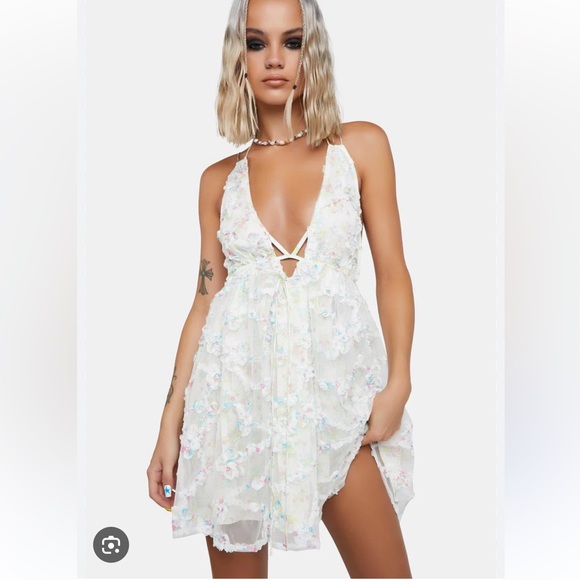 FOR LOVE AND LEMONS Becky Floral Mini Dress NEW WITH TAGS - Picture 4 of 6
